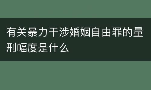 有关暴力干涉婚姻自由罪的量刑幅度是什么