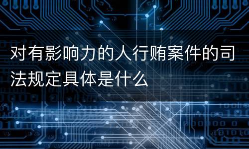 对有影响力的人行贿案件的司法规定具体是什么