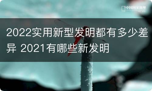 2022实用新型发明都有多少差异 2021有哪些新发明