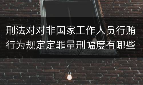 刑法对对非国家工作人员行贿行为规定定罪量刑幅度有哪些