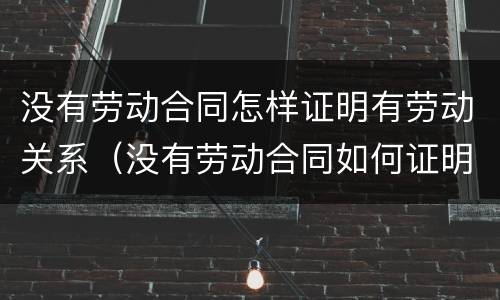 没有劳动合同怎样证明有劳动关系（没有劳动合同如何证明劳动关系）