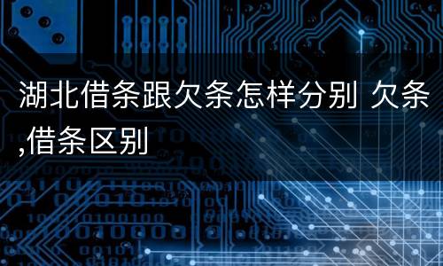 湖北借条跟欠条怎样分别 欠条,借条区别