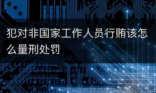 犯对非国家工作人员行贿该怎么量刑处罚