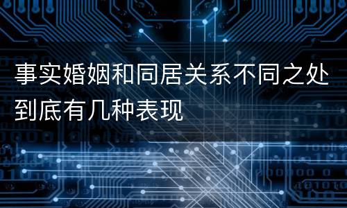 事实婚姻和同居关系不同之处到底有几种表现
