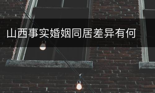 山西事实婚姻同居差异有何