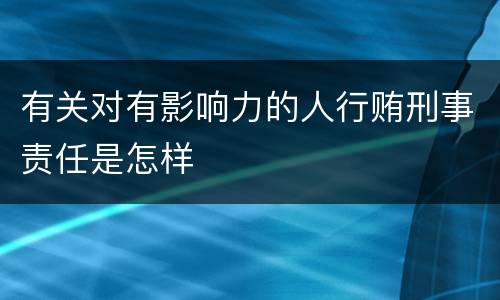 有关对有影响力的人行贿刑事责任是怎样