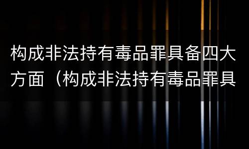 构成非法持有毒品罪具备四大方面（构成非法持有毒品罪具备四大方面的条件）