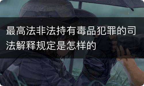最高法非法持有毒品犯罪的司法解释规定是怎样的