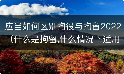 应当如何区别拘役与拘留2022（什么是拘留,什么情况下适用拘留）