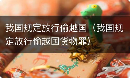 我国规定放行偷越国（我国规定放行偷越国货物罪）