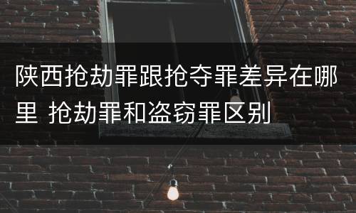 陕西抢劫罪跟抢夺罪差异在哪里 抢劫罪和盗窃罪区别