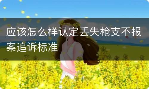 应该怎么样认定丢失枪支不报案追诉标准