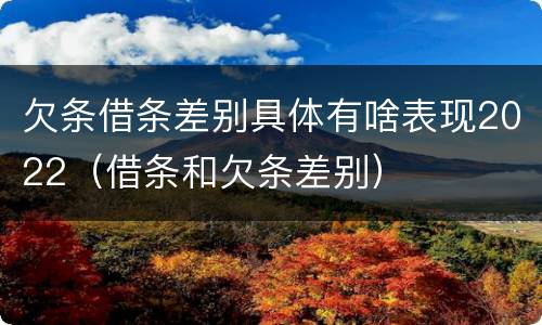 欠条借条差别具体有啥表现2022（借条和欠条差别）
