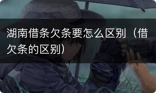 湖南借条欠条要怎么区别（借欠条的区别）
