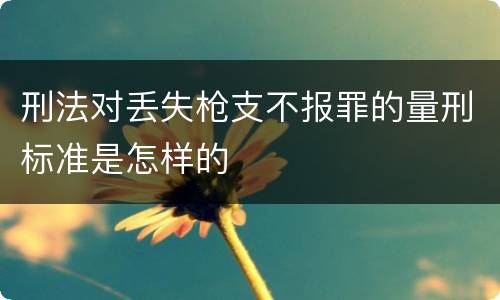 刑法对丢失枪支不报罪的量刑标准是怎样的