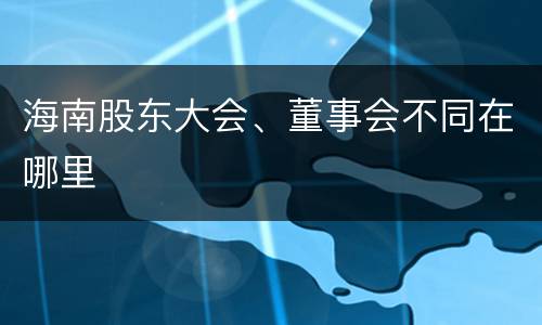 海南股东大会、董事会不同在哪里