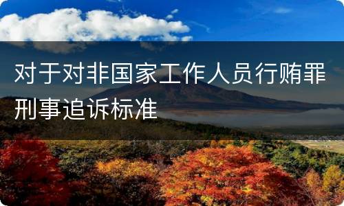 对于对非国家工作人员行贿罪刑事追诉标准