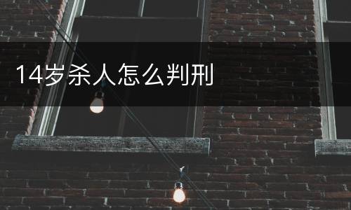 14岁杀人怎么判刑