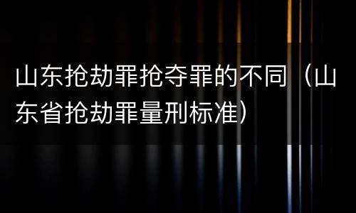 山东抢劫罪抢夺罪的不同（山东省抢劫罪量刑标准）