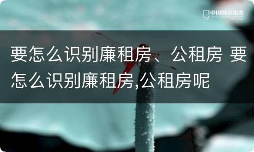 要怎么识别廉租房、公租房 要怎么识别廉租房,公租房呢