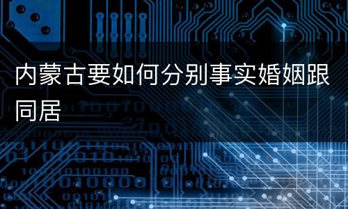 内蒙古要如何分别事实婚姻跟同居