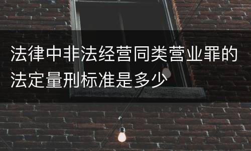 法律中非法经营同类营业罪的法定量刑标准是多少