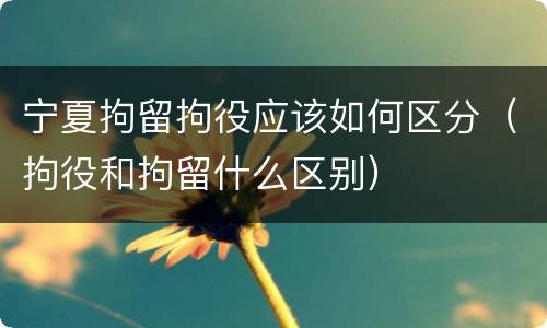 宁夏拘留拘役应该如何区分（拘役和拘留什么区别）