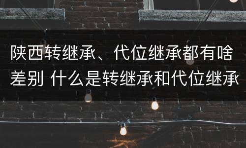 陕西转继承、代位继承都有啥差别 什么是转继承和代位继承