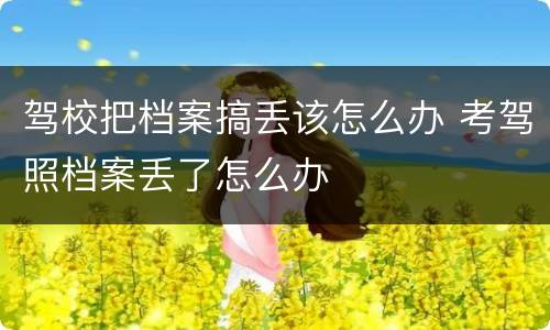 驾校把档案搞丢该怎么办 考驾照档案丢了怎么办