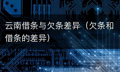 云南借条与欠条差异（欠条和借条的差异）