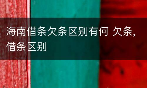 海南借条欠条区别有何 欠条,借条区别