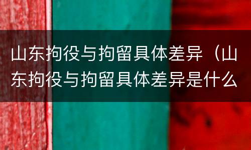 山东拘役与拘留具体差异（山东拘役与拘留具体差异是什么）