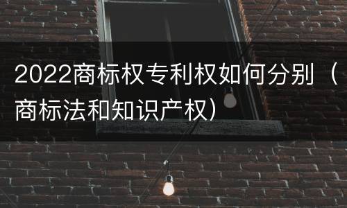 2022商标权专利权如何分别（商标法和知识产权）
