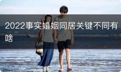 2022事实婚姻同居关键不同有啥