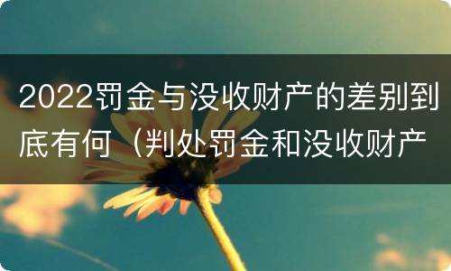 2022罚金与没收财产的差别到底有何（判处罚金和没收财产的区别）
