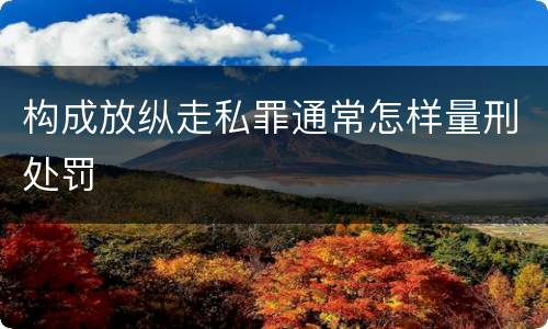 构成放纵走私罪通常怎样量刑处罚