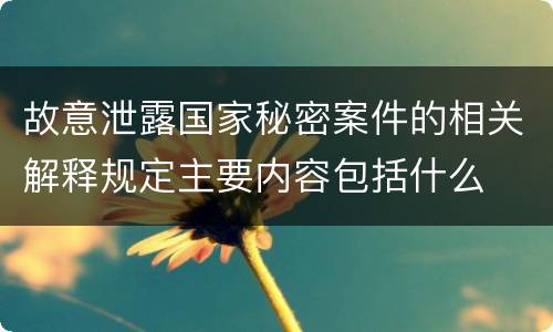 故意泄露国家秘密案件的相关解释规定主要内容包括什么