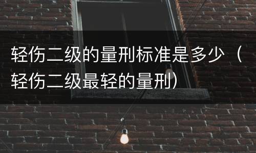 轻伤二级的量刑标准是多少（轻伤二级最轻的量刑）