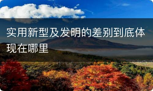 实用新型及发明的差别到底体现在哪里