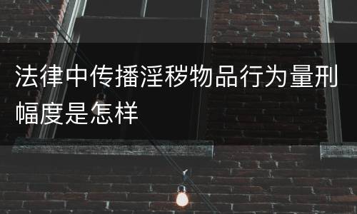 法律中传播淫秽物品行为量刑幅度是怎样