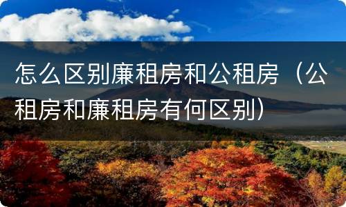 怎么区别廉租房和公租房（公租房和廉租房有何区别）