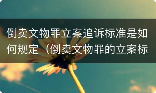 倒卖文物罪立案追诉标准是如何规定（倒卖文物罪的立案标准）