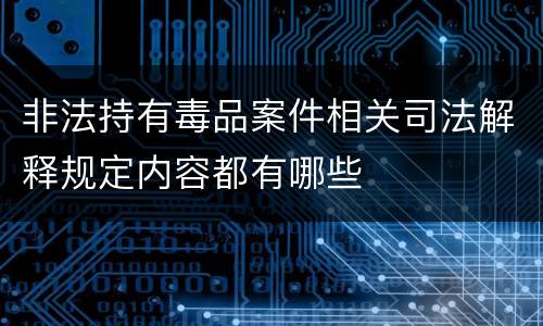 非法持有毒品案件相关司法解释规定内容都有哪些