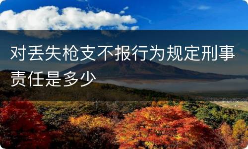 对丢失枪支不报行为规定刑事责任是多少