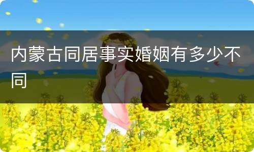 内蒙古同居事实婚姻有多少不同