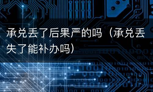 承兑丢了后果严的吗（承兑丢失了能补办吗）