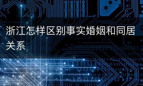 浙江怎样区别事实婚姻和同居关系