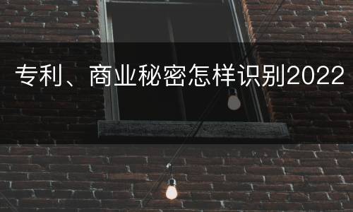 专利、商业秘密怎样识别2022