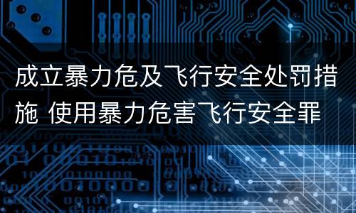 成立暴力危及飞行安全处罚措施 使用暴力危害飞行安全罪