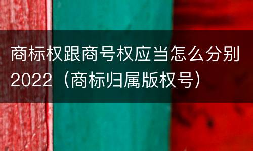 商标权跟商号权应当怎么分别2022（商标归属版权号）